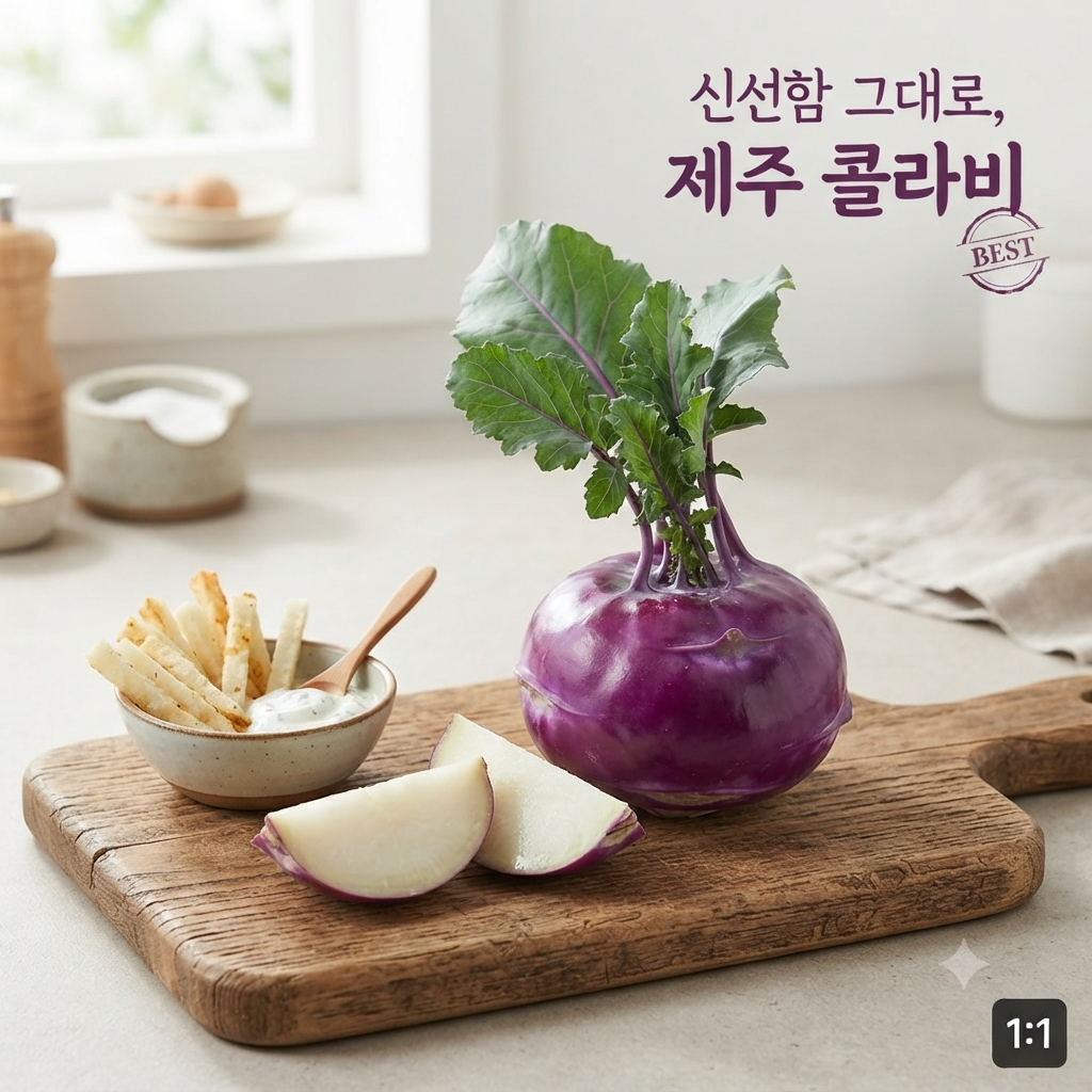 달콤하고 아삭한 제주 콜라비(로얄과) 핫딜!! 특가!!