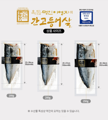 [동문시장관 &ampamp 제주명인관] 명인이영자옥돔 고등어 180g