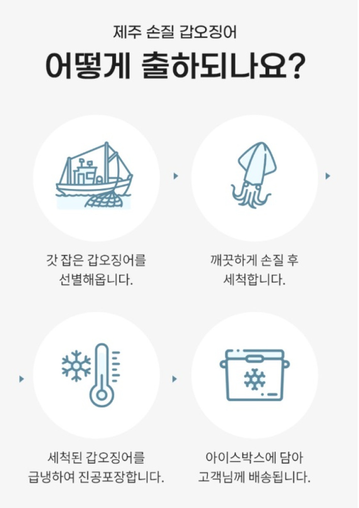 푸르디 제주 손질 갑오징어 1kg (4-5미) 푸르디 제주 손질 갑오징어 1kg