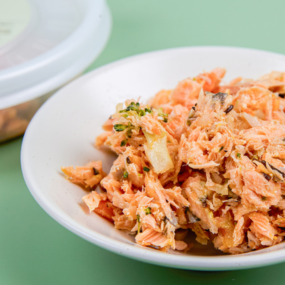 차롱멍밥 수제 건강식 자연식 화식 연어 100g 1팩