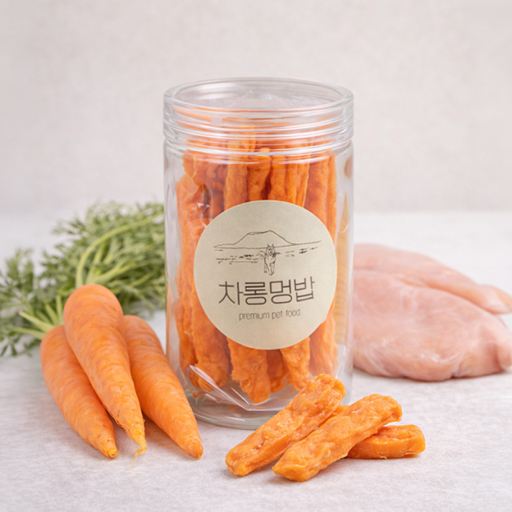 [차롱멍밥]치아관리용 당근우유껌 75g 반려견 간식