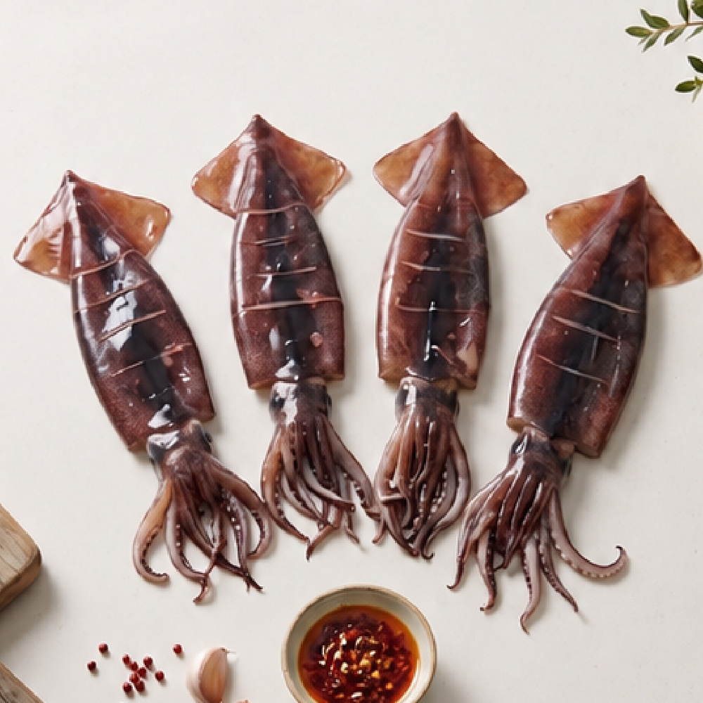 [창해수산]제주산 초코오징어(1팩 1kg 3-4마리실링)(냉동)