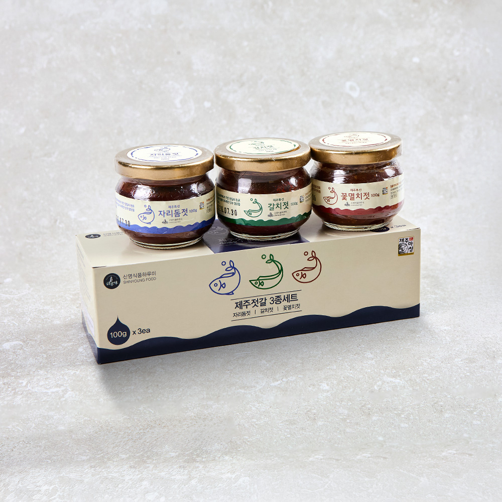 하루미3종세트 갈치살젓갈, 자리돔(쌈)젓갈, 꽃멸치젓갈 100g x 3종