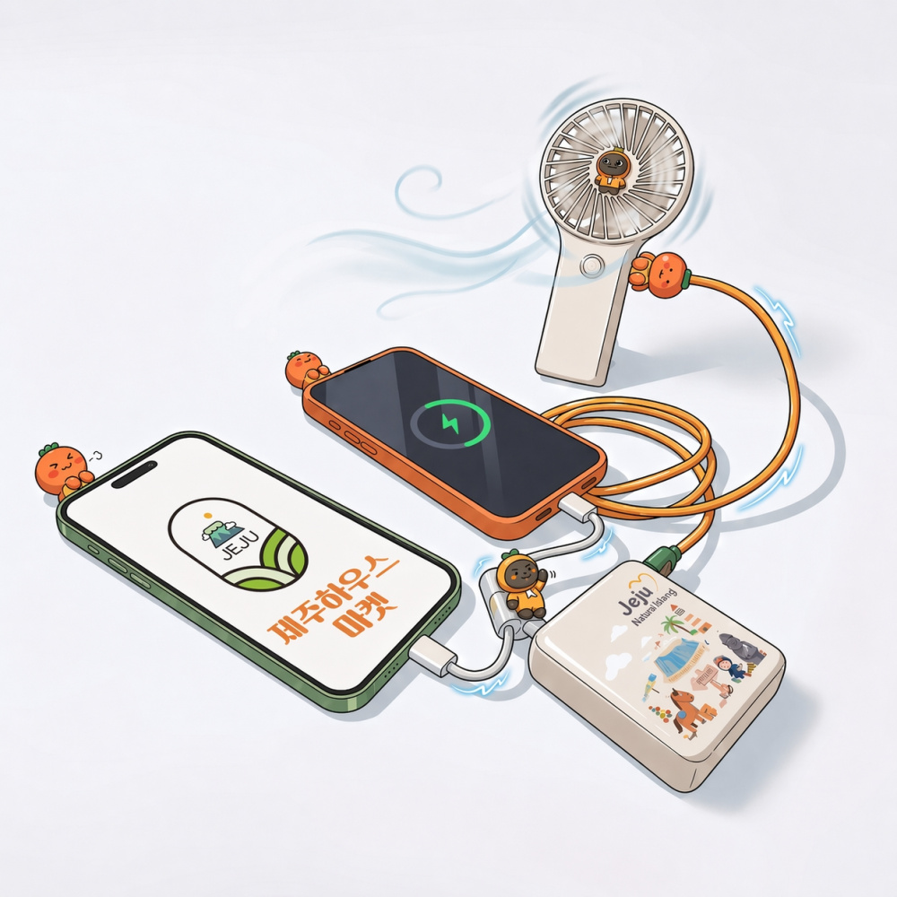 제주하우스 나르방 PD포트 초경량 고속충전 10000mAh 패턴 보조배터리 na22