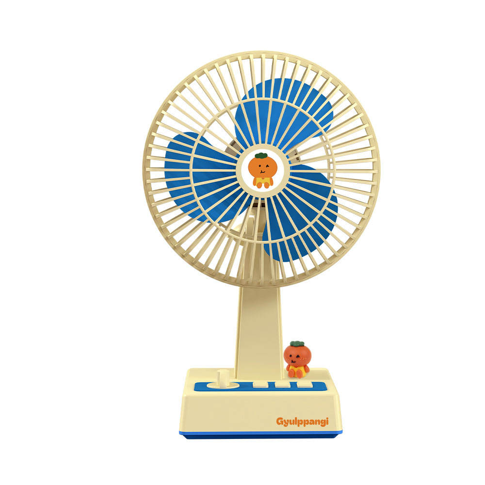 제주하우스 제주 귤빵이 레트로 회전 3단 탁상용 무선 선풍기 G20
