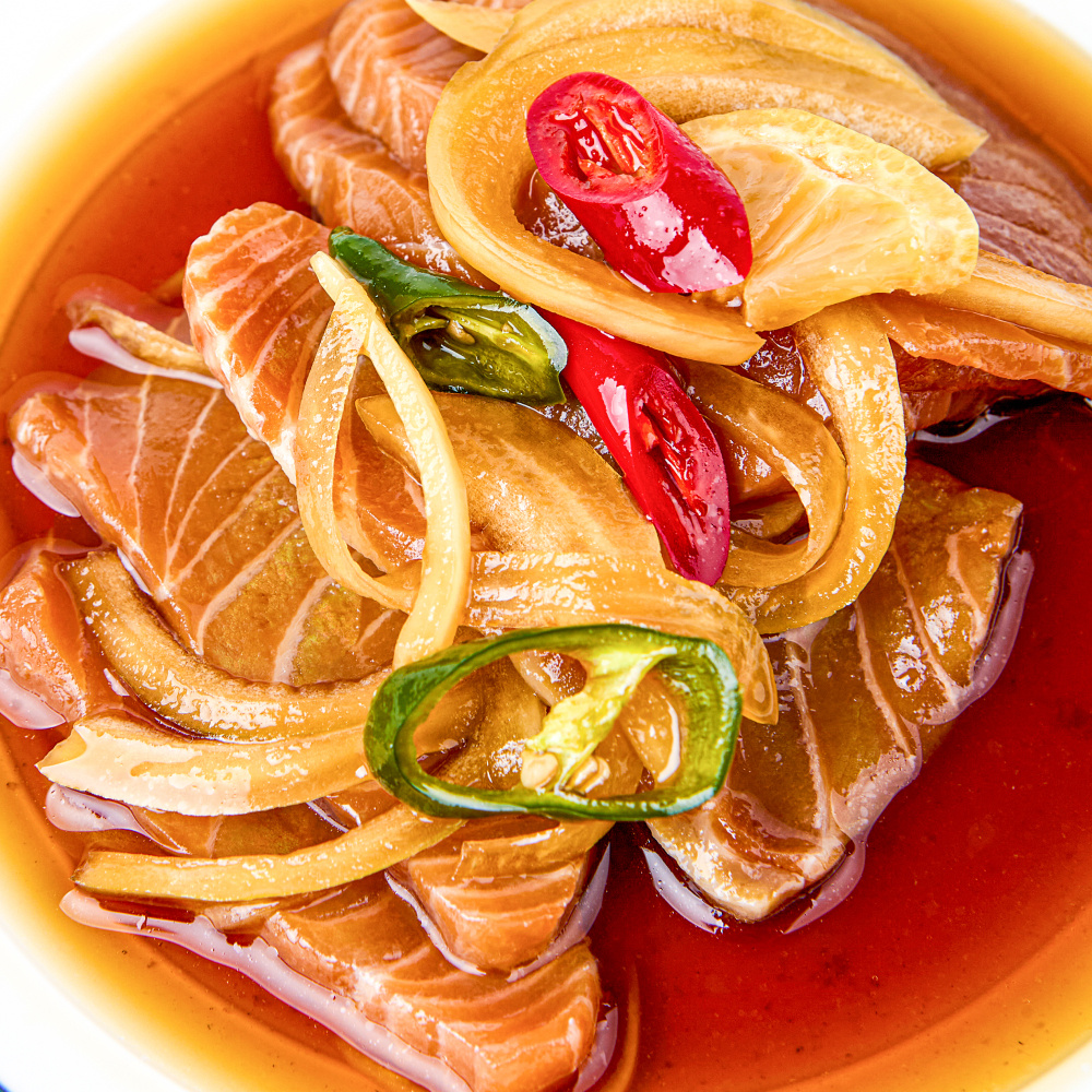[돌집식당] 34년 전통! 생 연어장 350g 650g 생연어 공수