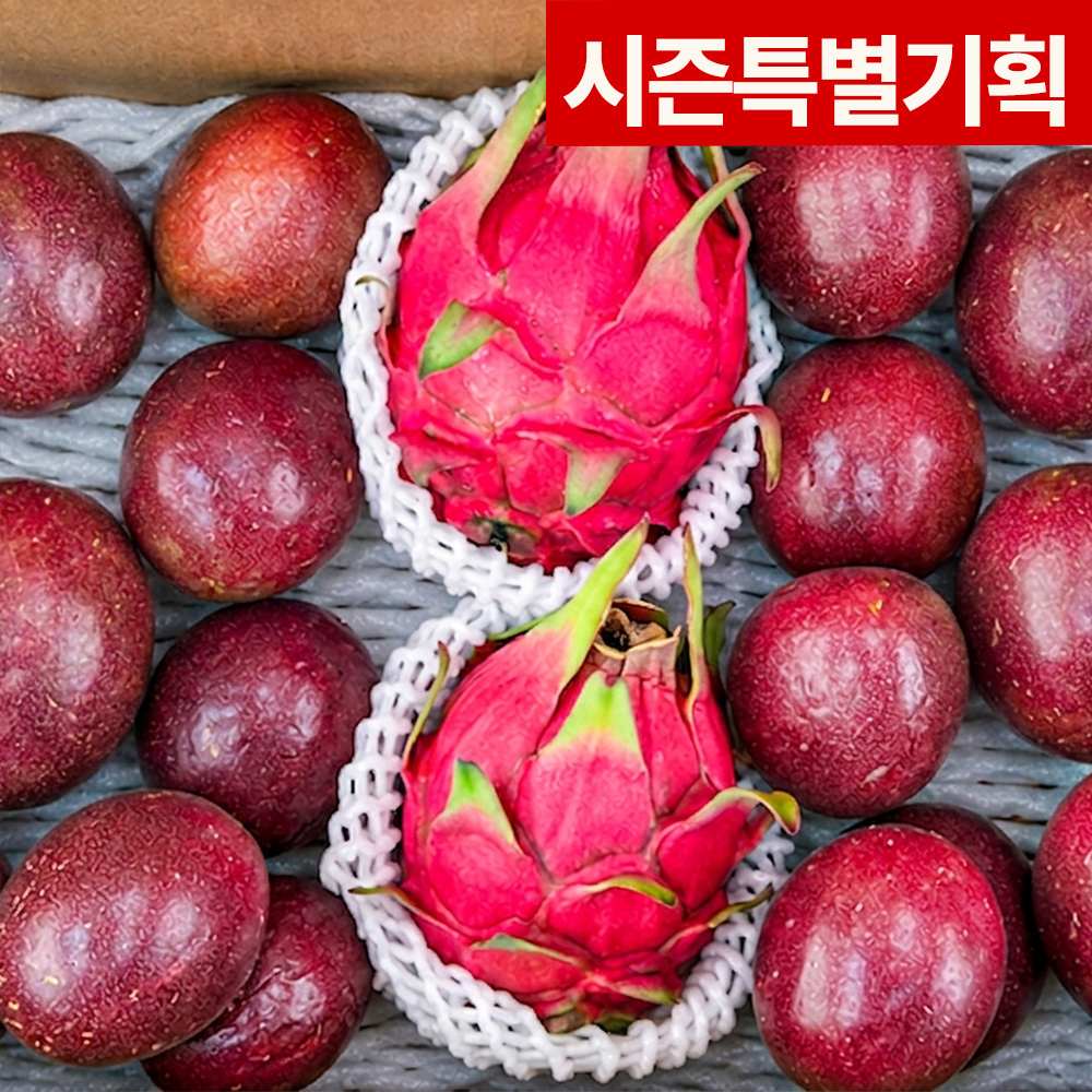 [꾸러미] 제주人 준 섬머 기프트백 레드용과 1kg + 백향과 1.5kg 선물세트 시즌기획특가 패션후르츠 과일선물 명절선물