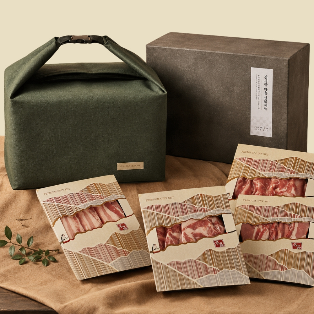 [제주애산다] 숙성 흑돈 삼겹 목살 앞다리 흑돈모듬 오름세트 (오겹500g +목심500g+앞다리수육용500g+우대갈비구이용 500g) 선물세