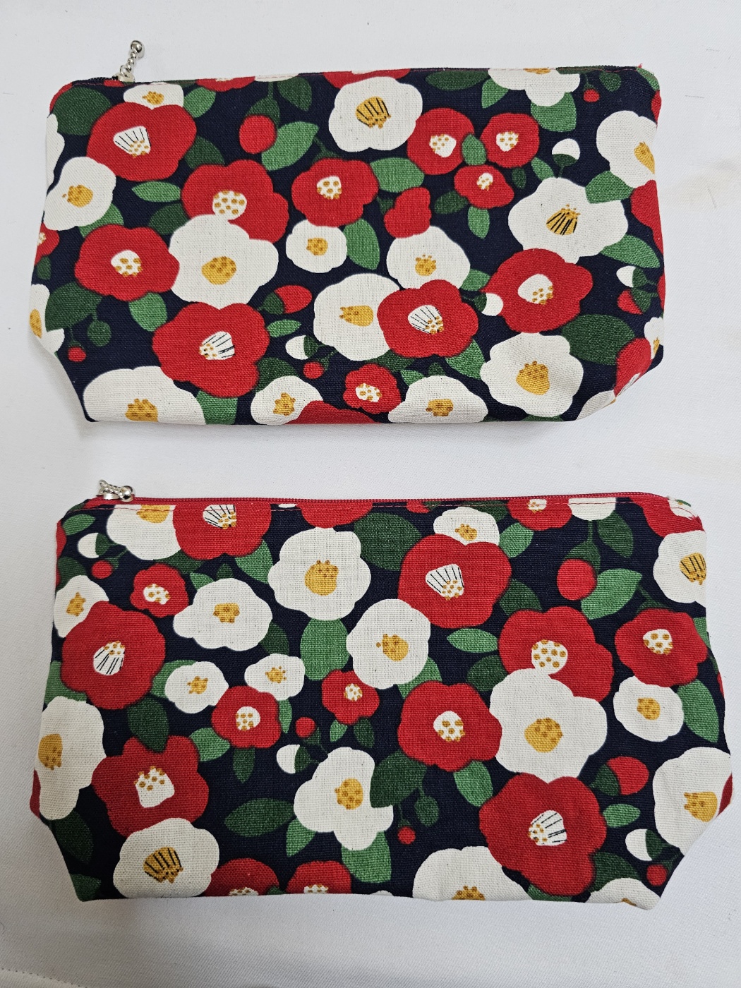 자수동백파우치 동백소품 이니셜자수무료 화장품파우치