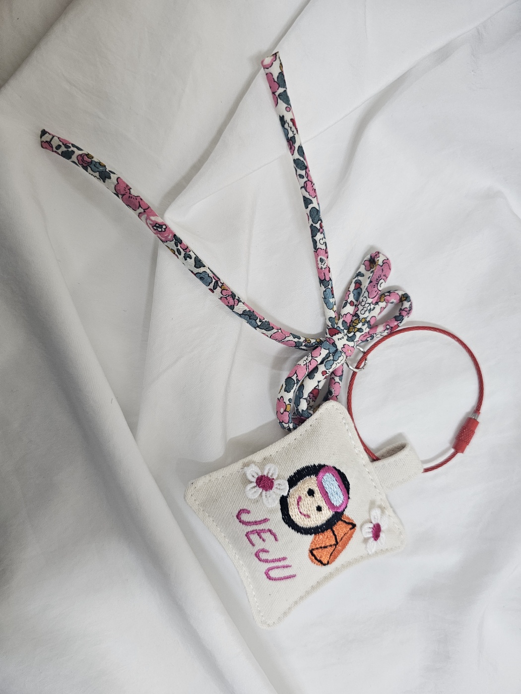 해녀키링 쿠션키링  제주도소품 리본키링 여행선물추천 가방장식 단체선물