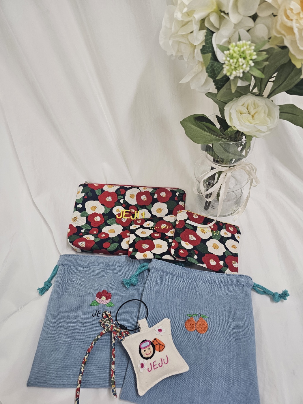 해녀키링 쿠션키링  제주도소품 리본키링 여행선물추천 가방장식 단체선물