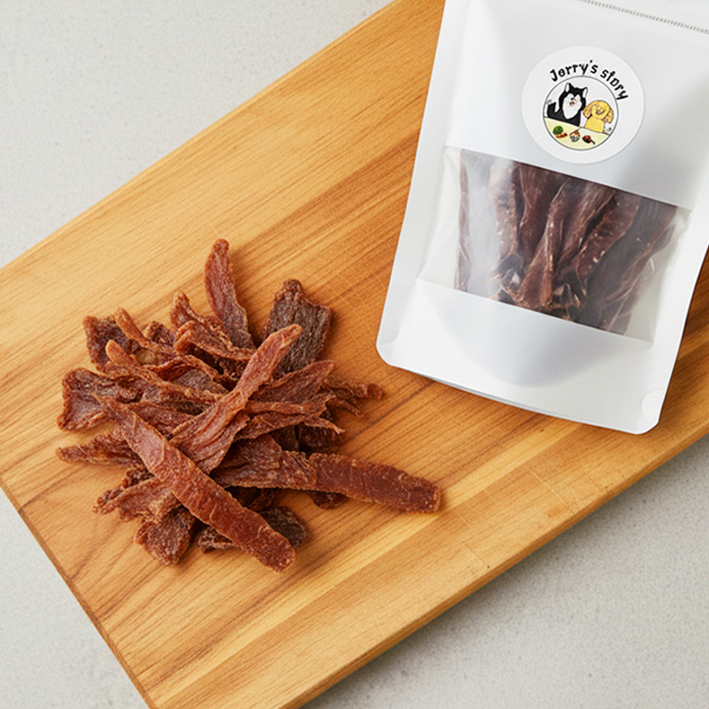 [제리스토리]반려견 흑돼지 육포 50g 이상 고기 간식