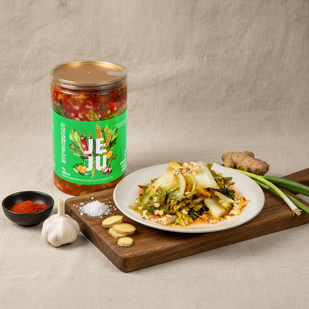 [김갑중웰푸드]제주 오색보리김치 얼갈이 김치 3캔