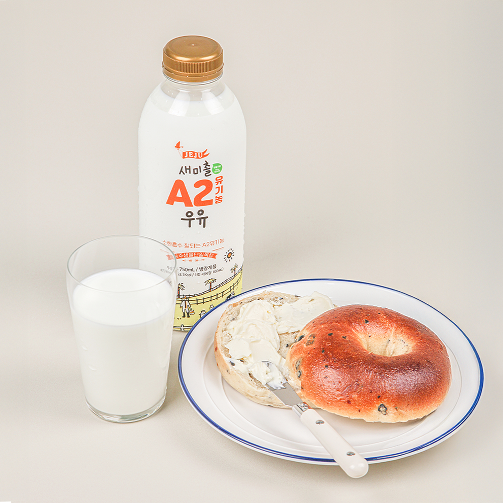 [새미촐]제주 유기농 우유 750ml X2