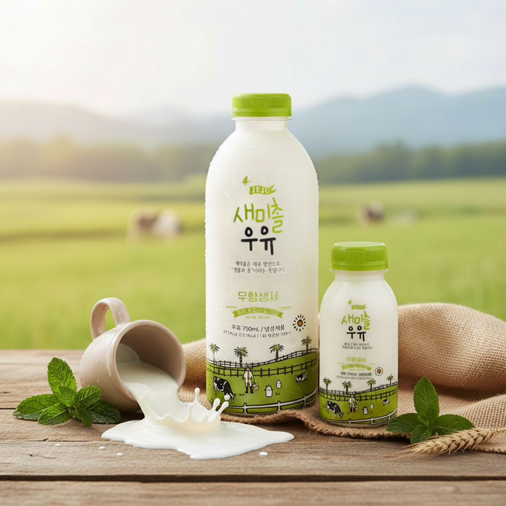 [새미촐]제주 무항생 우유 750ml X 2