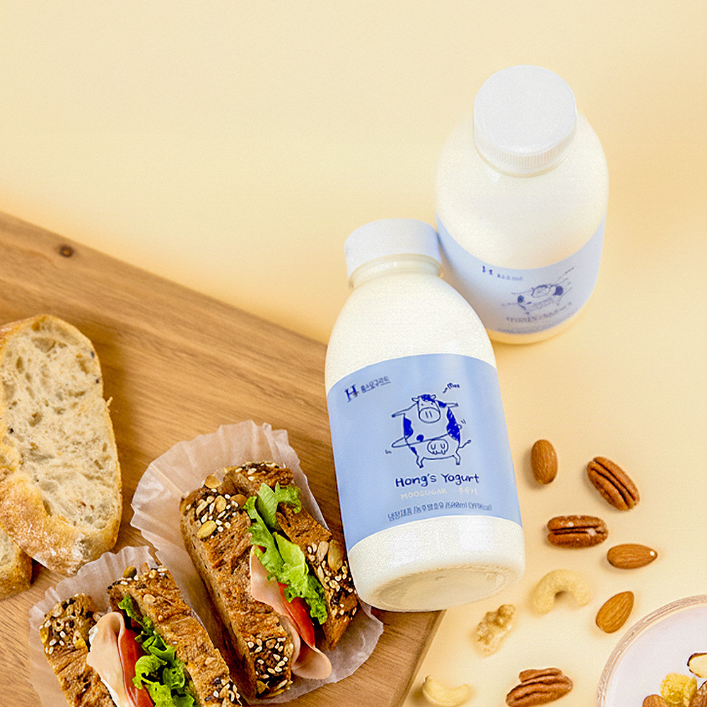 [홍스랜드]수제 요거트 세트 오리지널 2개 감귤 화이트피치 라즈베리 무화과 선택 2+1